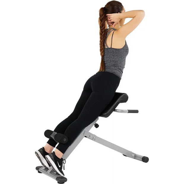 Foldable Hyperextension Roman Chair w/Back Extension, Home Gym Sit Up Bench for Glute & Ab Workouts,