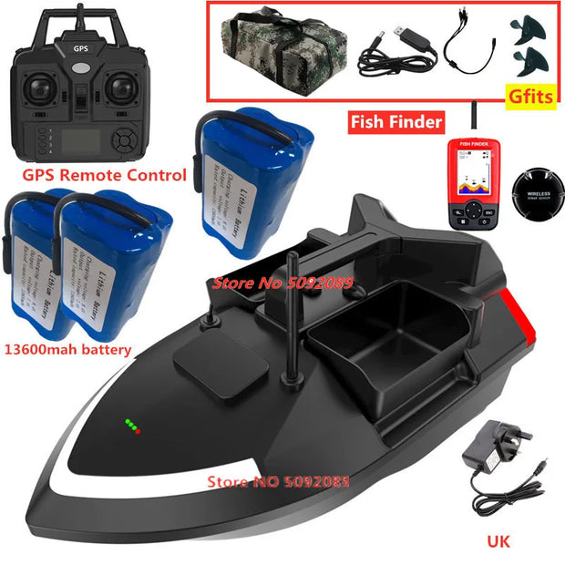 Smart 40 Points GPS Fishing Bait Boat GPS Auto Return RC Nesting Boat 2KG Loading 500M Distance Fixed Speed Cruise Bait Boat Toy