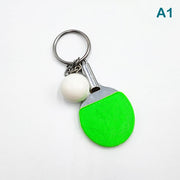 1PC Table Tennis Key Chain Pendant Simulation Mini Table Tennis Racket Key Ring Bag Pendant Decoration Souvenir Gift