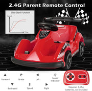 Racer Go Kart with 2.4G Remote Control, Electric Kids Ride-on Toy with Safety Belt, Music, USB Port, Forward/Backward, 2MPH Max