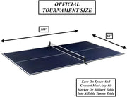 Indoor Official Size Table Tennis Conversion Top Ping Pong Tabletop with Retractable Net and Premium EVA Foam Padding E