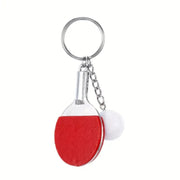 New Cute Table Tennis Racket Pendants Souvenir Table Tennis Ball Key Chain Ball Sports Fans Key Ring Gift Ornament Accessories