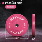 Pink Weight Plates, 2 Inch Ol ympic Barbell Weight Plate, Bumper Plates With Steel Insert, pink weights for Gym and Home