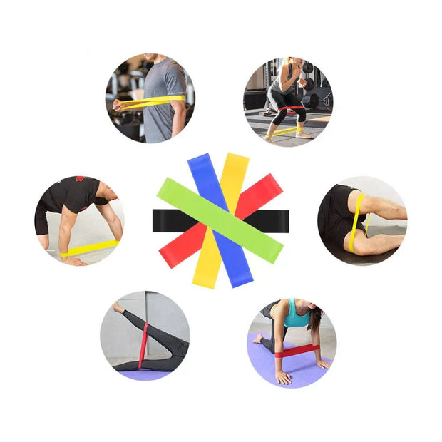 5 pc Various Color Yoga Sport Resistance Bands gym equipment TPE Home Fitness Elastic Bands Pilates strength training   workout