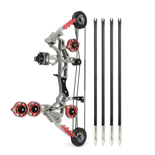 Archery Mini Compound Bow Stainless Steel with 4/8pcs Arrows for Entertainment Shooting Sports Decompression Game Pulley Bow