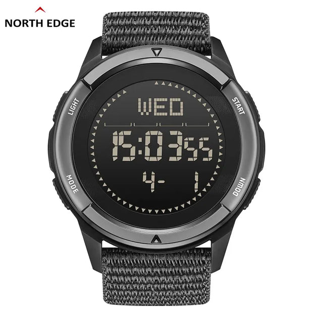 NORTH EDGE APLS Men's Carbon fiber Digital Watch Shock Militray Sports Super Light Outdoor Compass Waterproof 50M Wristwatches