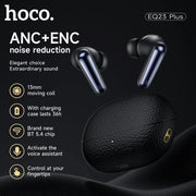 HOCO EQ23 Plus TWS Earphone Bluetooth 5.4 Noise Canceling  Headset Mic ENC HD Call Earbuds For iPhone 16 Pro Max Xiaomi Huawei