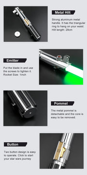 Anakin Lightsaber Proffie 2.2 Soundboard Smooth Swing Metal Handle With LED Strip Blade SD Card Skywalker Replica Cosplay Toys