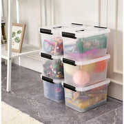 19 Quart Plastic Storage Bins with Lids, 6-Pack Stackable Clear Storage Organizing Box with Handle