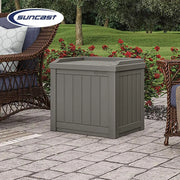 22 Gallon Indoor Or Outdoor Backyard Patio Small Storage Deck Box With Attractive Bench Seat And Reinforced Lid, Stone (4 Pack)