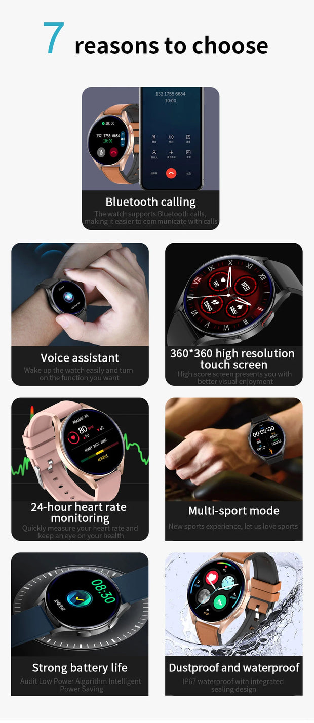 New Smartwatch 6 for Men HD Full Touch Blood Pressure Blood Oxygen Bluetooth Call Sports Smart Watch Men Women For Android IOS