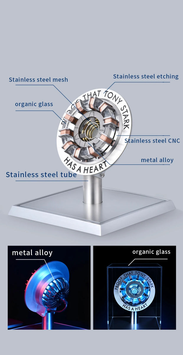 New Sale: Iron Man Mk1 and Mk2 Arc Reactors Tony Stark's Heart of Mark Armor Avengers Figures with LED Lights 1:1 Chest lamp toy