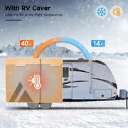 Travel Trailer RV Cover: 7 Layers Heavy Duty RV & Trailer Cover, Toy Hauler Cover Fits 14'-16' RV Camper Cover with 4 Tire Cover