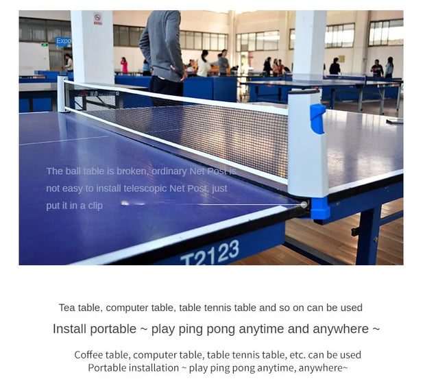 Stretchable Table Tennis Mesh Frame Color Box Set, Home Standard Portable Net Pillar Table Tennis Racquet Combination Set