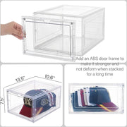 Hat Organizer for Baseball Caps,set of 6, Transparent Hat Storage Box,Holder With Clear Magnetic Door, Stackable Rack