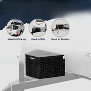 US 33 Inch Heavy Duty Diamond Plate Aluminum Trailer Tongue Box Pickup Truck Tool Box Storage Organizer with Weather