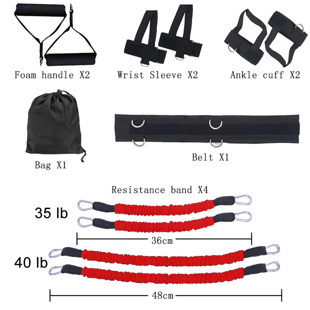 Sports Fitness Resistance Bands Stretching Strap Set for Leg Arm Exercises Boxing Muay Thai Gym Bouncing Training Gym Equipment