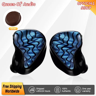 New QoA & Celest Wyvern Blue 10mm LCP Dynamic Driver In Ear Earphones IEMs Monitor HiFi Headphones Cable Headest Kinera Audio