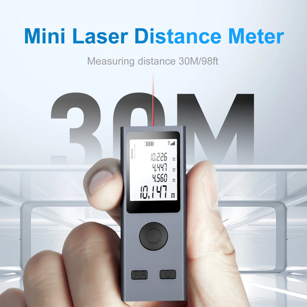 30M/50M Mini Smart Laser Distance Meter Measure Infrared Rangefinder USB Rechargeable Portable Handheld Laser Range Finder Tools