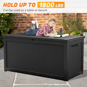 Resin Deck Box 230 Gallon, Indoor Outdoor Storage Boxes Lockable, Waterproof Storage Bin, Large Organization and Storage for Pat