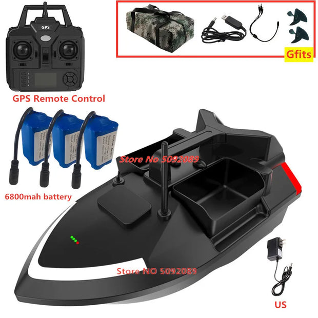 Smart 40 Points GPS Fishing Bait Boat GPS Auto Return RC Nesting Boat 2KG Loading 500M Distance Fixed Speed Cruise Bait Boat Toy