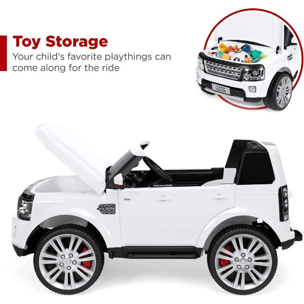 12V 3.7 MPH 2-Seater Licensed Land Rover Ride On Car Toy w/Parent Remote Control, MP3 Player - White