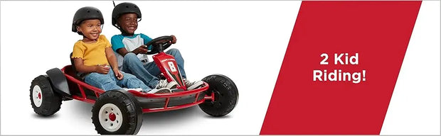 for 2, 24 Volt Outdoor Ride On Toy, Go Kart for Kids Ages 3-8, Large, Red