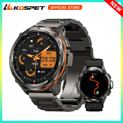 2024 Original KOSPET TANK T3 Ultra GPS Smart Watch Men Smartwatch 470mAh Digital Fitness AMOLED AOD Bluetooth Electronic Watches