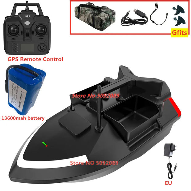 Smart 40 Points GPS Fishing Bait Boat GPS Auto Return RC Nesting Boat 2KG Loading 500M Distance Fixed Speed Cruise Bait Boat Toy