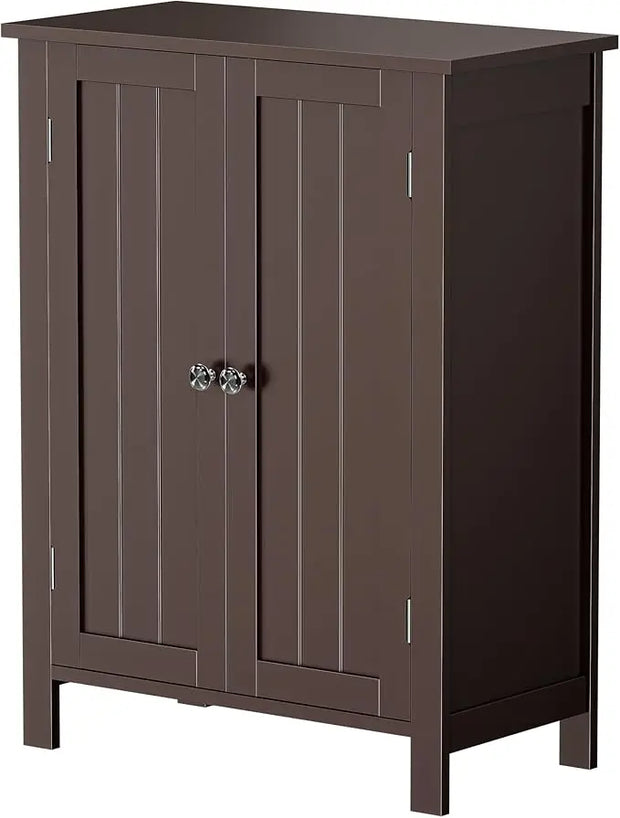 Modern Bathroom Floor Storage Cabinet with Adjustable Shelf and Double Door Rust Proof, Living Room Modern Home Furniture