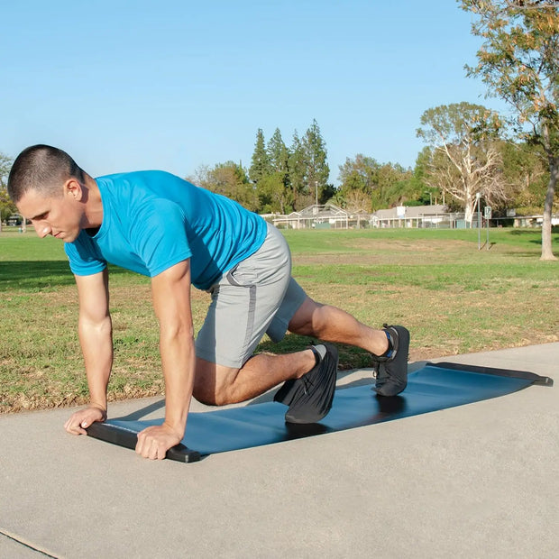 Slide Board Mat for Exercise 6’ with End Stops, Booties & Carrying Bag for Low-Impact Indoor Home Workouts and Sports Training