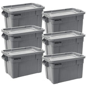 Commercial Products BRUTE Tote Storage Bin with Lid, 20-Gallon, Gray, Rugged/Reusable Boxes