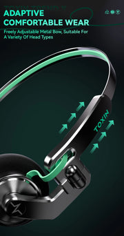 TOXIN ANC Wireless Headphones Bluetooth 5.4 Hi-Res Audio Over Ear Headset 43dB Hybrid Active Noise Cancellation Earphones