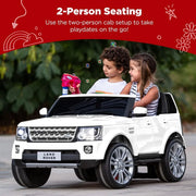 12V 3.7 MPH 2-Seater Licensed Land Rover Ride On Car Toy w/Parent Remote Control, MP3 Player - White