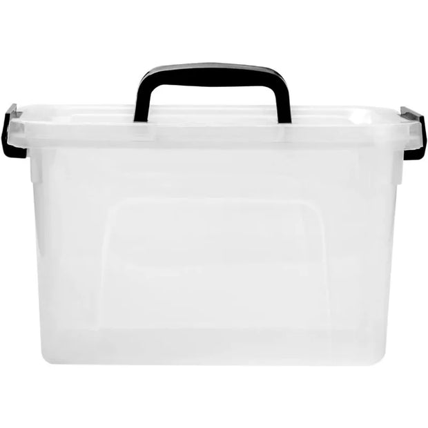 19 Quart Plastic Storage Bins with Lids, 6-Pack Stackable Clear Storage Organizing Box with Handle