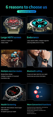 AMOLED Smart Watch Men 2024 Bluetooth Call Smartwatch Sport Waterproof Outdoor 1.53 Inch 360*360 HD Screen 30 Days Standby