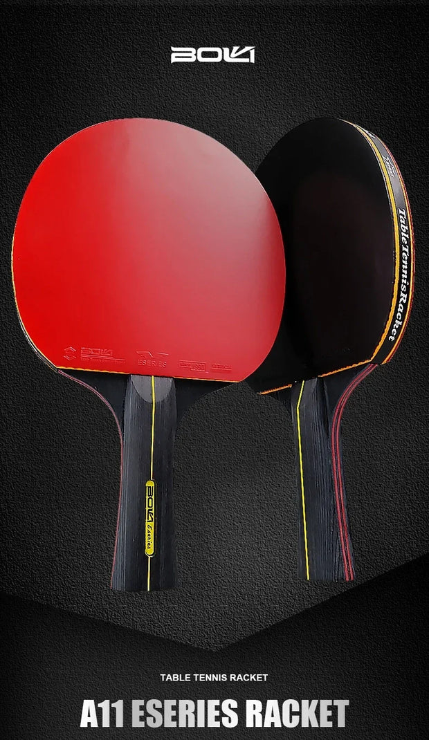 2PCS Professional 6 Star Table Tennis Racket Ping Pong Racket Set Pimples-in Rubber Hight Quality Blade Bat Paddle with Bag