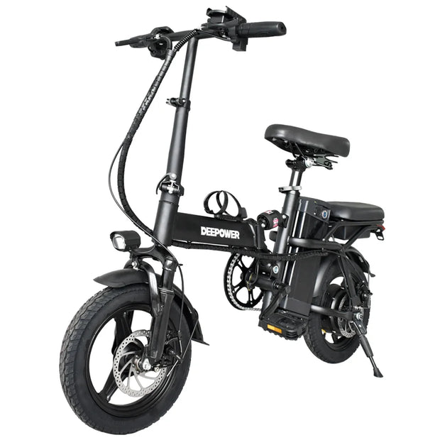 Electric Bike for Adults 600W Peak Motor, 20 mph Folding Ebike, 14" Adults Electric Bicycles,3 Levels Assist,Multi-Shock Ebike,