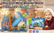 Magnetic Building Blocks Mine World Magnet Cube Set for Boy Girl Kid Age 3+ DIY Model Children Stem Minecrafts Sensory Toy