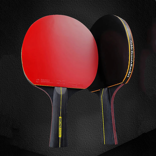 2PCS Professional 6 Star Table Tennis Racket Ping Pong Racket Set Pimples-in Rubber Hight Quality Blade Bat Paddle with Bag