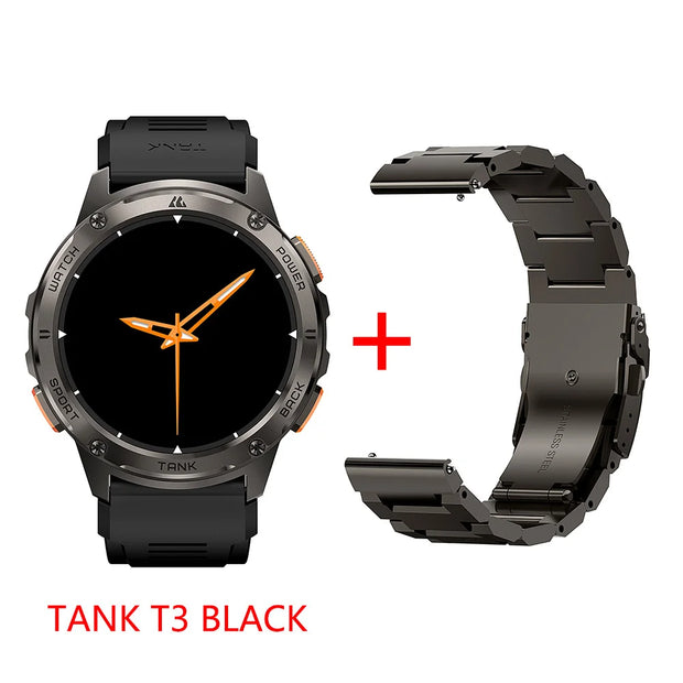 Original KOSPET TANK T3 Smart Watch For Men Military Smartwatch Women Digital Fitness Watches AMOLED AI Voice AOD Bluetooth