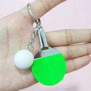 New Cute Table Tennis Racket Pendants Souvenir Table Tennis Ball Key Chain Ball Sports Fans Key Ring Gift Ornament Accessories