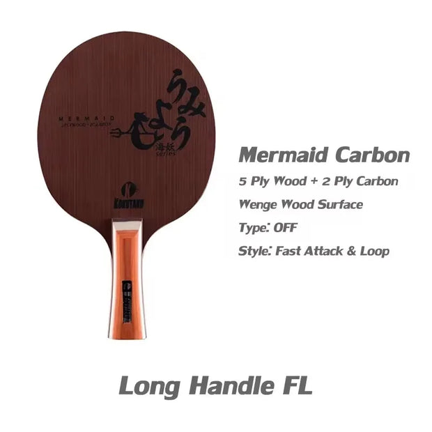 KOKUTAKU MERMAID Table Tennis Blade Racket PURE BLACK CARBON WOOD Allround Offensive Ping Pong Bat Paddle