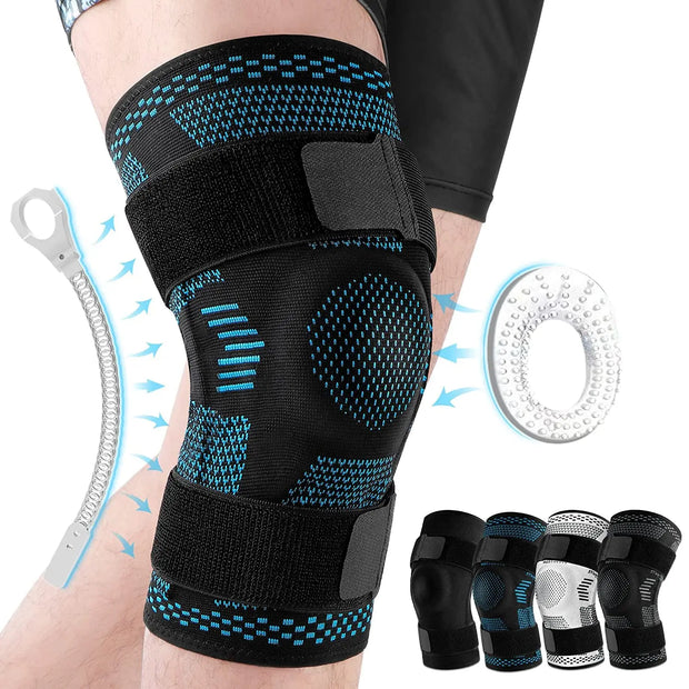 Sports Knee Pads for Knee Pain Meniscus Tear Injury Recovery with Side Stabilizers Patella Gel Knee Support Compression Sleeve