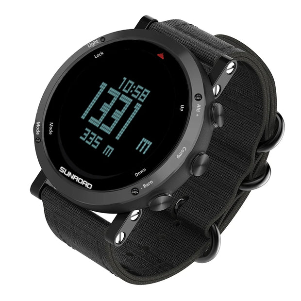 SUNROAD ESSENTIA Adventure Outdoor Digital Sports Watch 5ATM Waterproof+Stopwatch+Altimeter+Barometer+Compass+Pedometer Clock