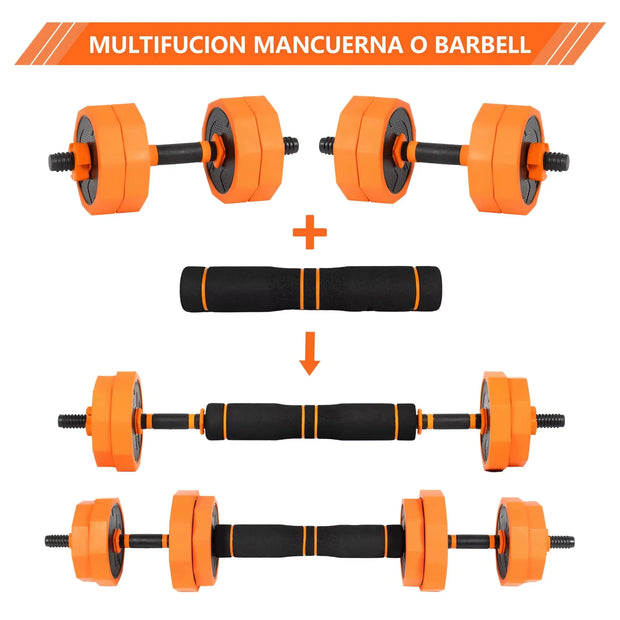 Home 2 in 1 Dumbbell,Adjustable Weights 10kg,20kg,40kg With Silent Rubber Cover, Non-Slip Nuts ,Men And Women‘s Barbell,Gym Home