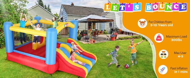 12.6FTx9FT Inflatable Bounce House with Double Slide Obstacle Bouncer, Indoor/Outdoor Bouncy House,