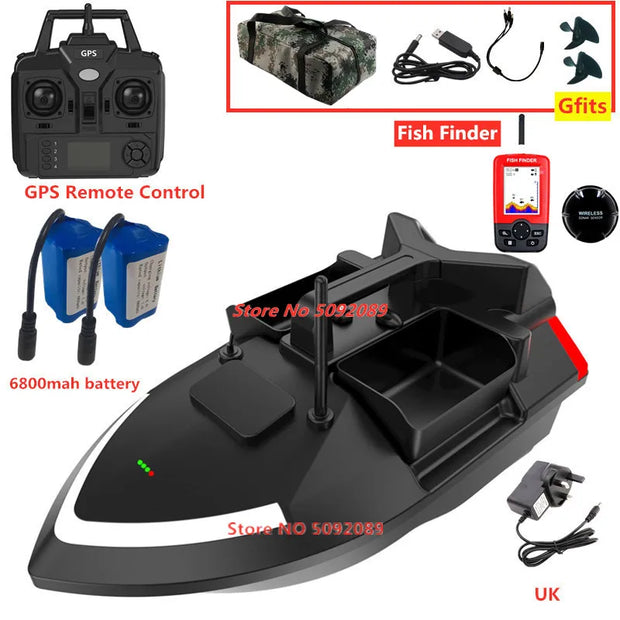 Smart 40 Points GPS Fishing Bait Boat GPS Auto Return RC Nesting Boat 2KG Loading 500M Distance Fixed Speed Cruise Bait Boat Toy