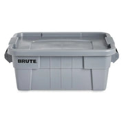 Commercial Products BRUTE Tote Storage Bin with Lid, 14-Gallon, Gray, Rugged/Reusable Boxes for Moving/Camping/Garage