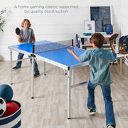 Choice Products 6x3ft Portable Ping Pong Table Game Set, Folding Indoor Outdoor Table Tennis for Rec Room w/ 2 Paddles, 2 B